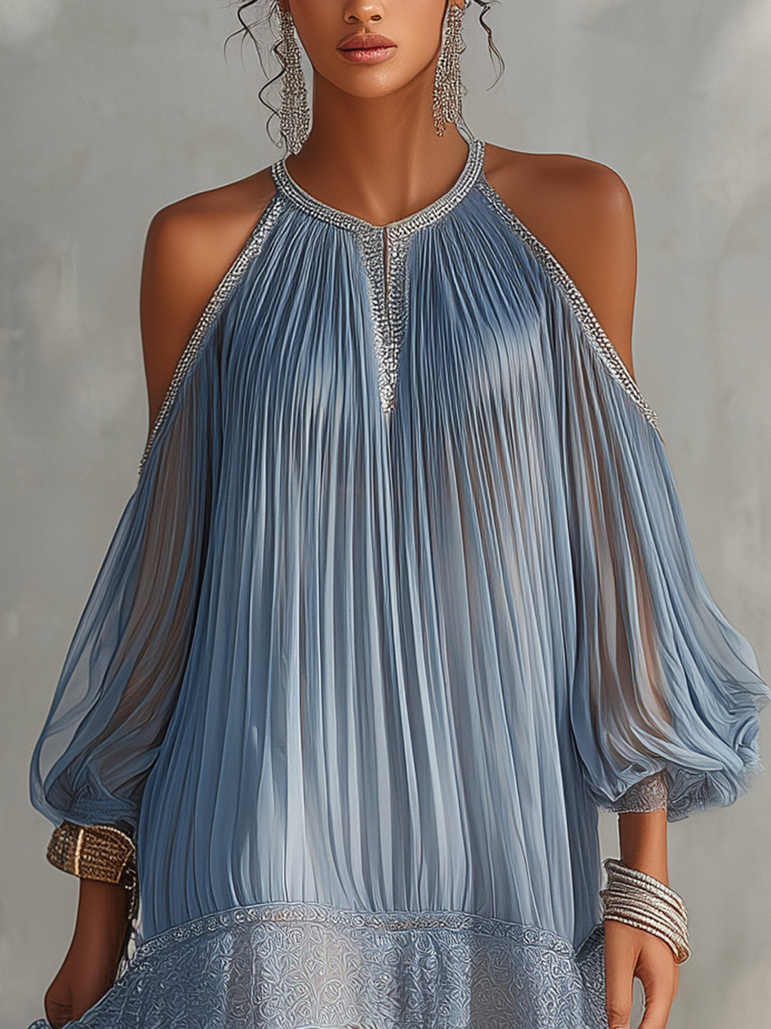 Douceur Bleutée | Mini-Robe Dentelle