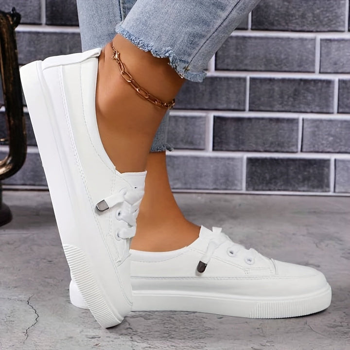 Elowen – Chaussures Orthopédiques Blanches à Lacets