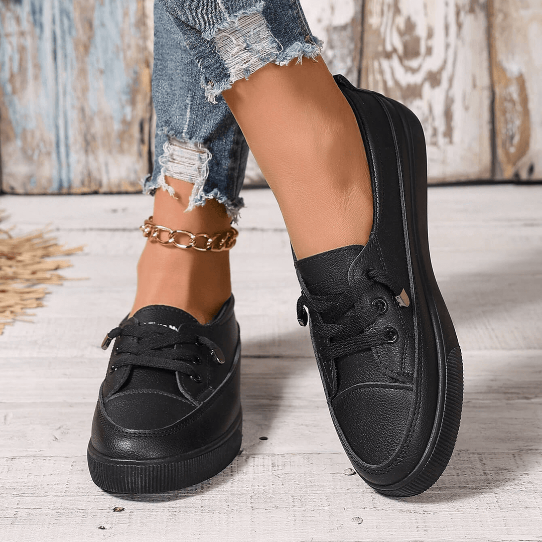 Elowen – Chaussures Orthopédiques Blanches à Lacets