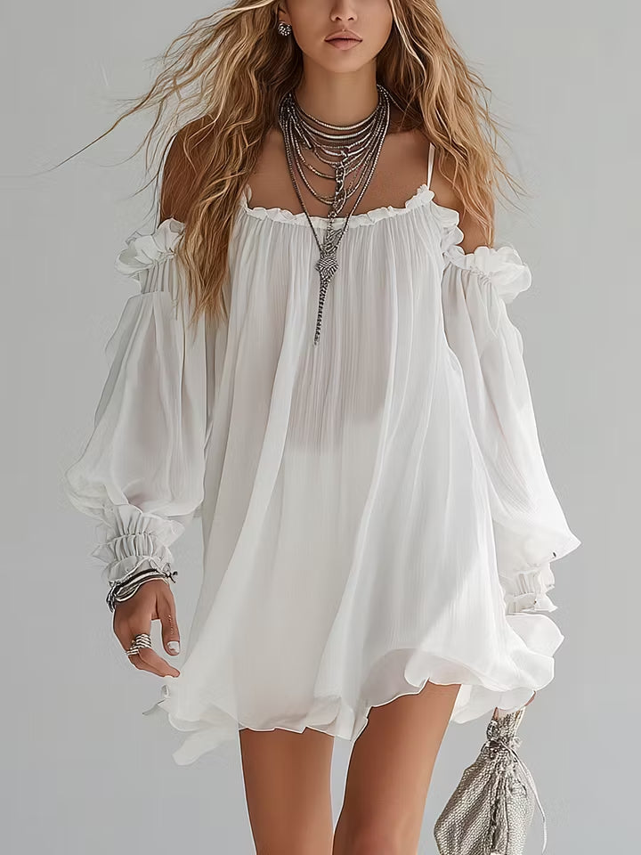 Vent Bohème | Mini-Robe Épaules Dénudées