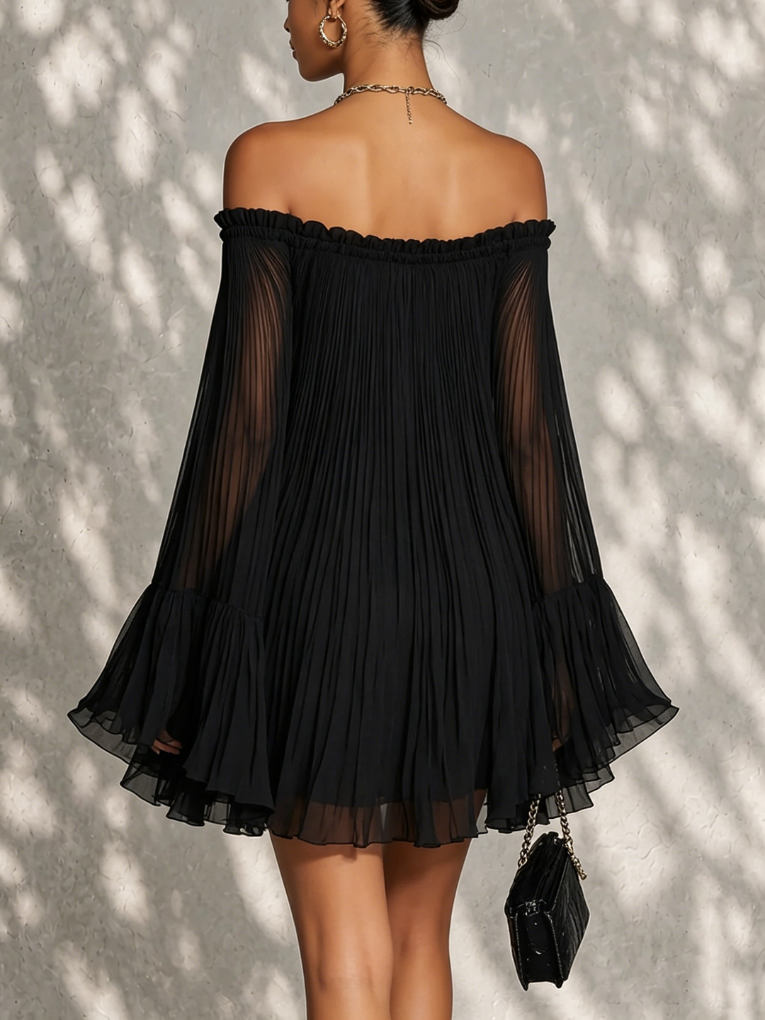 Audace Noire | Mini-Robe Manches Cloche