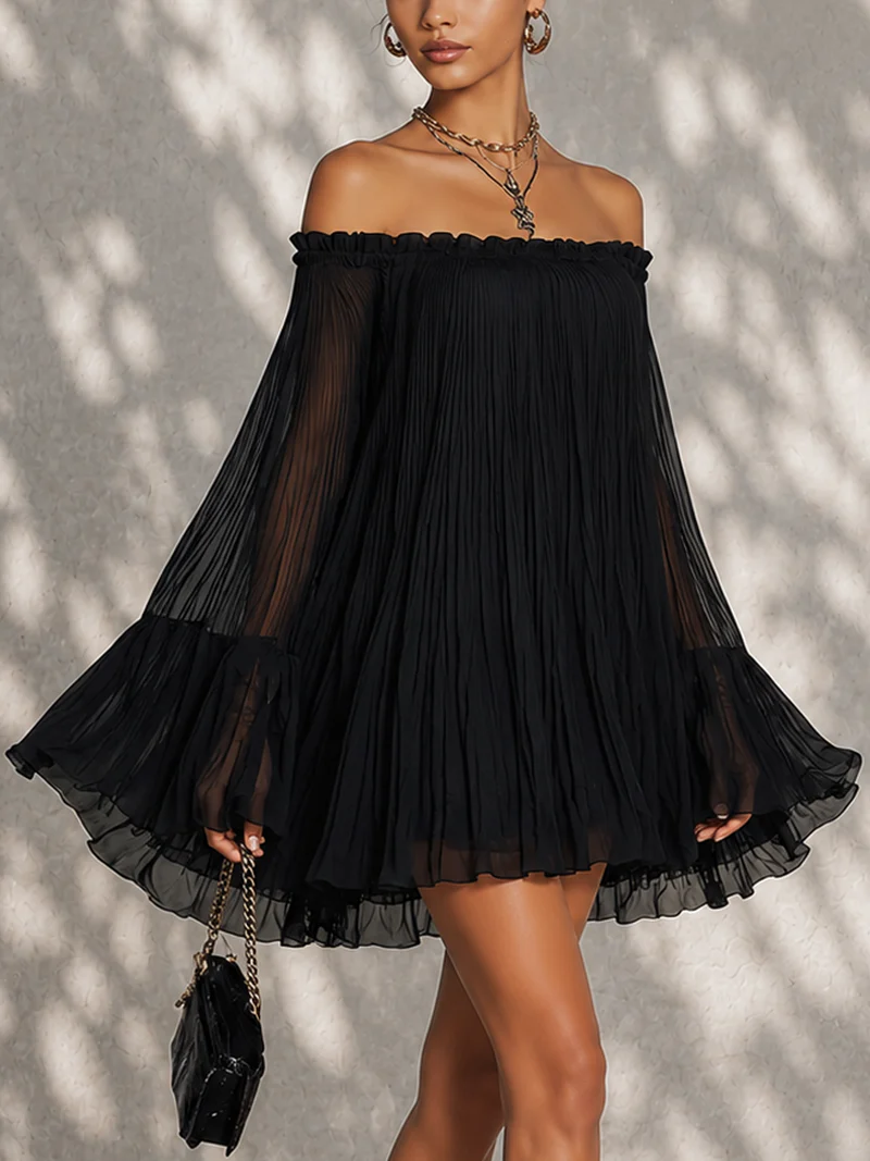 Audace Noire | Mini-Robe Manches Cloche