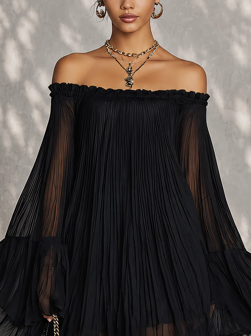 Audace Noire | Mini-Robe Manches Cloche