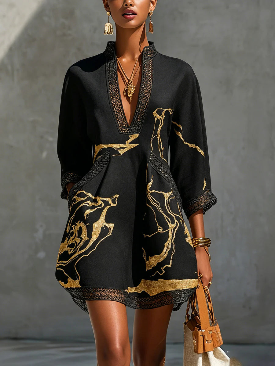 Marbre Doré | Robe Courte Macramé
