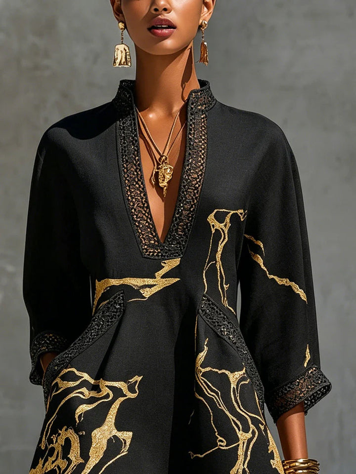 Marbre Doré | Robe Courte Macramé