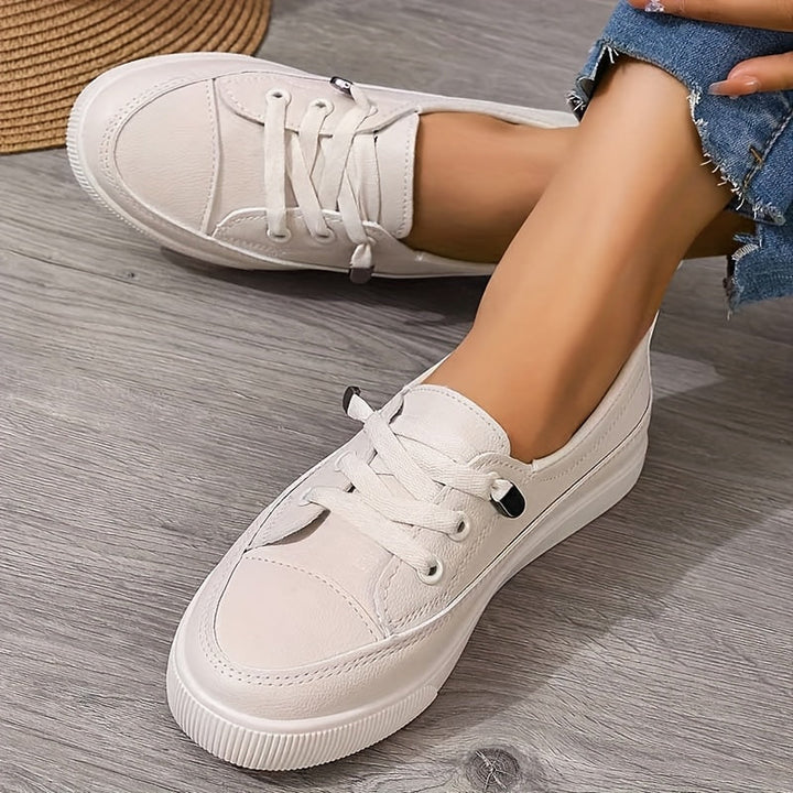 Elowen – Chaussures Orthopédiques Blanches à Lacets