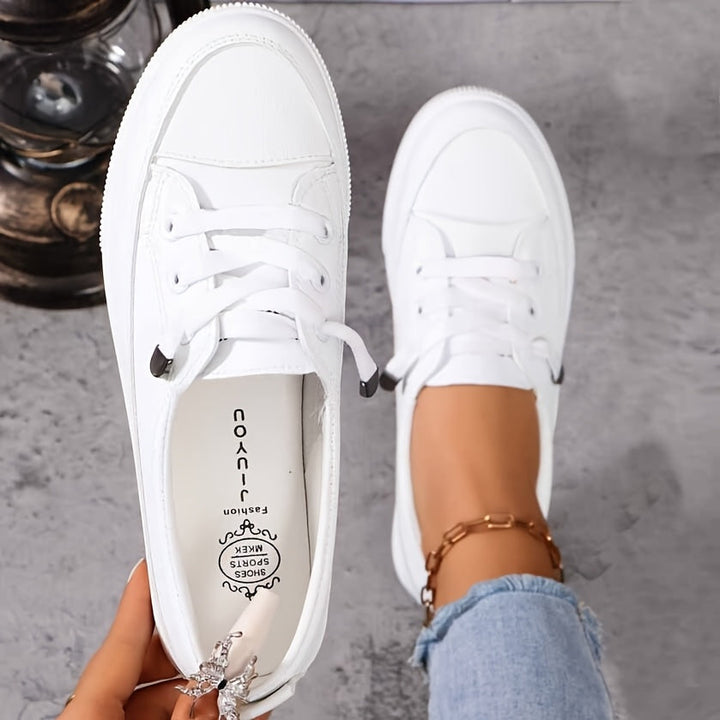 Elowen – Chaussures Orthopédiques Blanches à Lacets