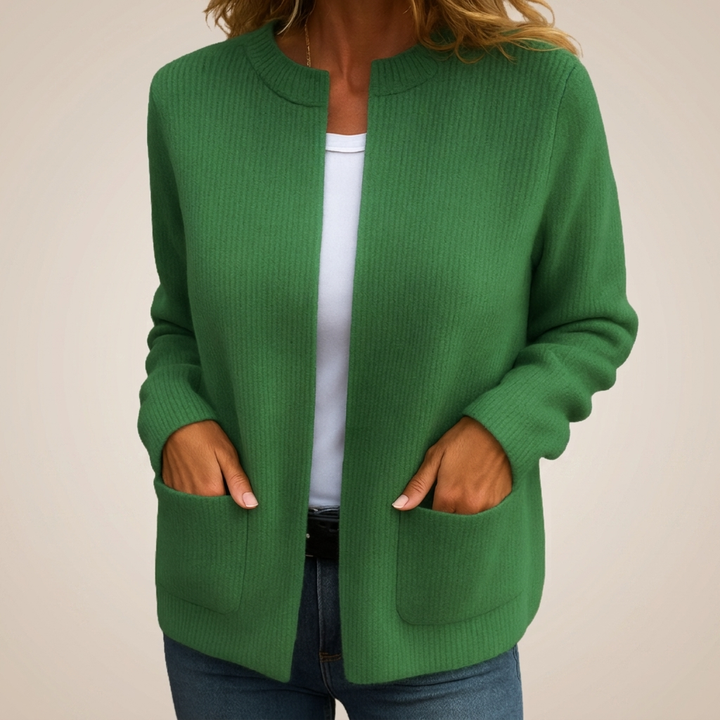 Fleur | Gilet Zippé en Maille Chaude à Poches