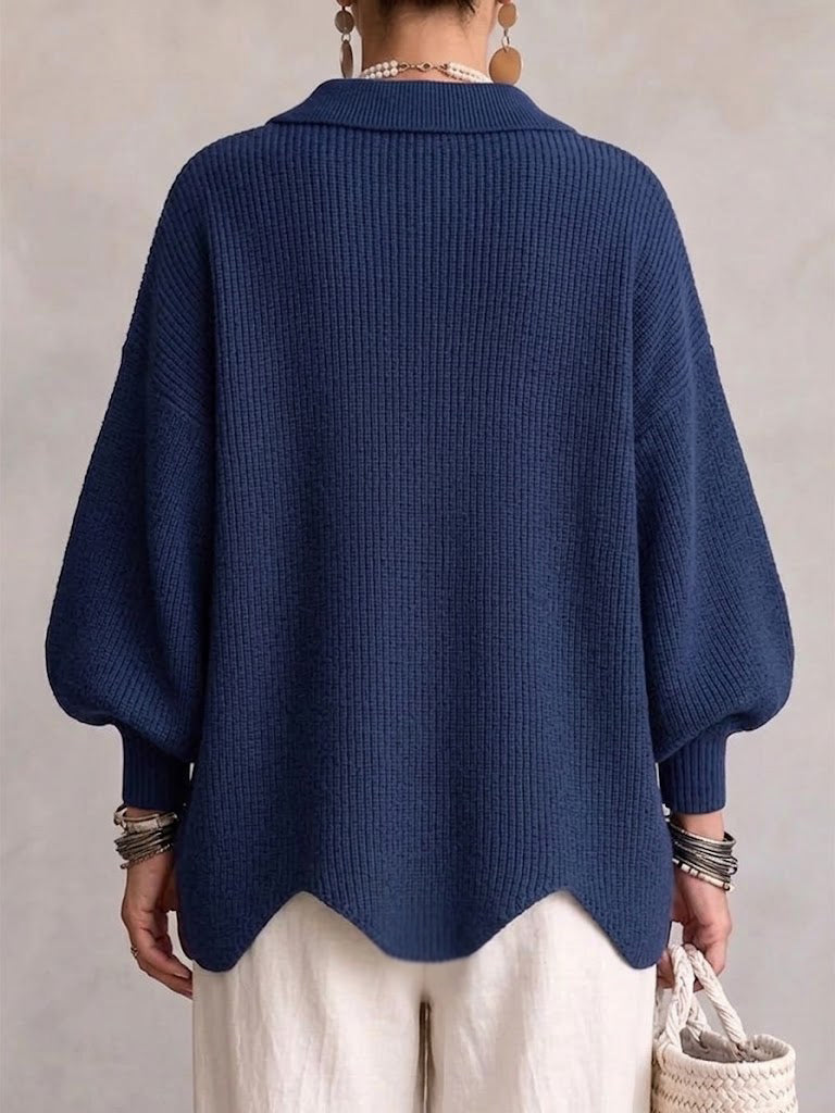 Solène | Cardigan oversize à gros boutons dorés
